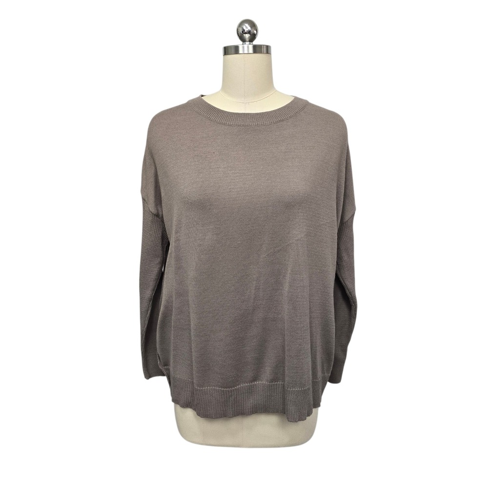 NWT MERSEA Coronado Split Back Sweater Taupe Knit Pullover Women's Small/ Medium